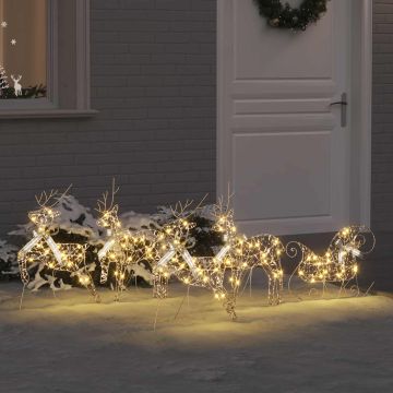 vidaXL LED elniai su 40 LED 5 pcs Auksinė PET