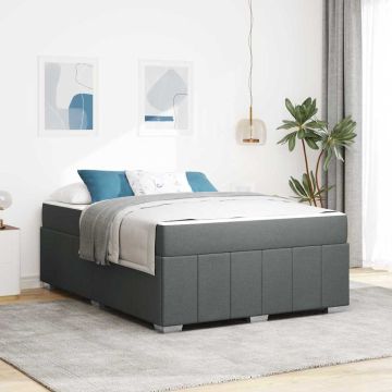 vidaXL Lovos rėmas su čiužiniu Tamsiai pilka 140 x 200 cm audinys