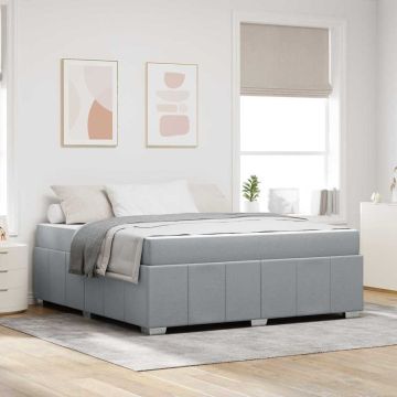 vidaXL Lovos rėmas su čiužiniu Šviesiai pilka 180 x 200 cm audinys