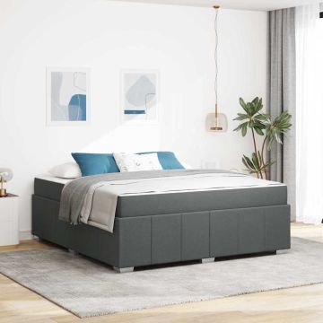 vidaXL Lovos rėmas su čiužiniu Tamsiai pilka 180 x 200 cm audinys