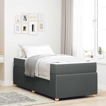 vidaXL Lovos rėmas su čiužiniu Tamsiai pilka 80 x 200 cm audinys