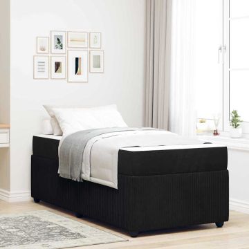 vidaXL Lovos rėmas su čiužiniu Juoda 90 x 200 cm audinys