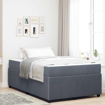 vidaXL Lovos rėmas su čiužiniu Tamsiai pilka 120 x 190 cm audinys