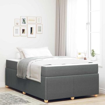 vidaXL Lovos rėmas su čiužiniu Tamsiai pilka 120 x 200 cm audinys