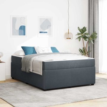 vidaXL Lovos rėmas su čiužiniu Tamsiai pilka 140 x 200 cm audinys