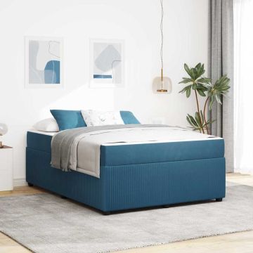 vidaXL Lovos rėmas su čiužiniu Mėlyna 160 x 200 cm audinys