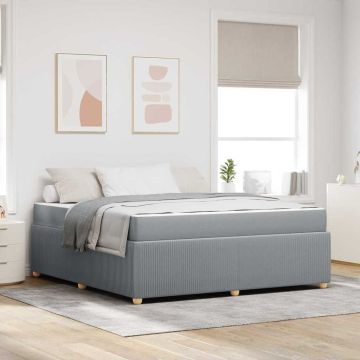 vidaXL Lovos rėmas su čiužiniu Šviesiai pilka 180 x 200 cm audinys