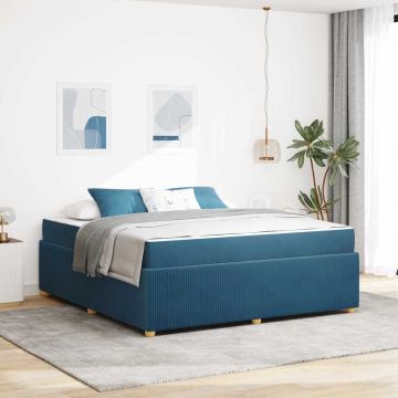 vidaXL Lovos rėmas su čiužiniu Mėlyna 180 x 200 cm audinys