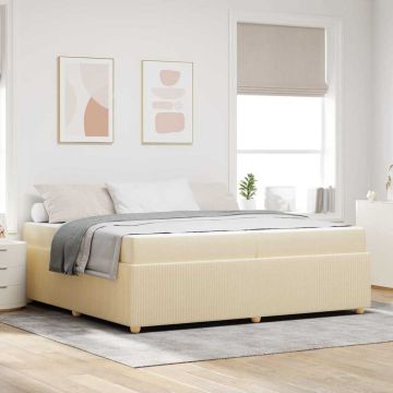 vidaXL Lovos rėmas su čiužiniu Kreminė 200 x 200 cm audinys