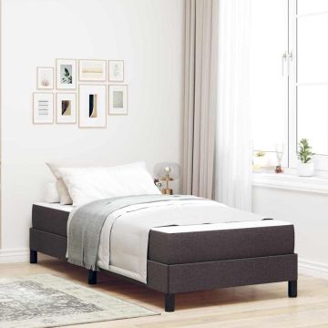 vidaXL Kiemas lova su čiužiniu Tamsiai rudas 80 x 200 cm audinys
