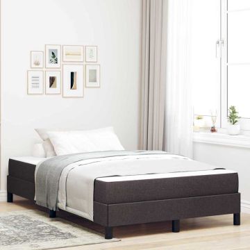 vidaXL Kiemas lova su čiužiniu Tamsiai rudas 120 x 190 cm audinys