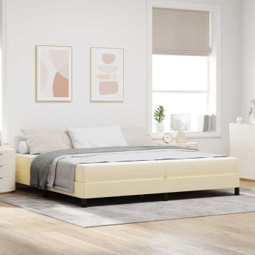 vidaXL Kiemas lova su čiužiniu Kreminė 200 x 200 cm audinys