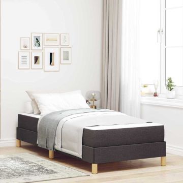 vidaXL Kiemas lova su čiužiniu Tamsiai rudas 90 x 190 cm audinys