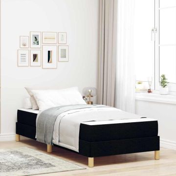 vidaXL Kiemas lova su čiužiniu Juoda 100 x 200 cm audinys