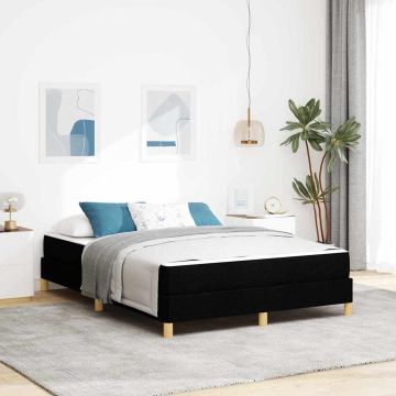 vidaXL Kiemas lova su čiužiniu Juoda 140 x 190 cm audinys