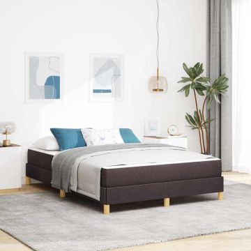 vidaXL Kiemas lova su čiužiniu Tamsiai rudas 140 x 190 cm audinys