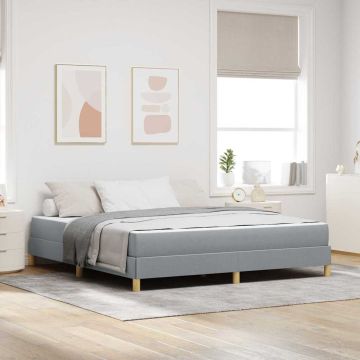 vidaXL Kiemas lova su čiužiniu Šviesiai pilka 180 x 200 cm audinys