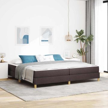 vidaXL Kiemas lova su čiužiniu Tamsiai rudas 200 x 200 cm audinys