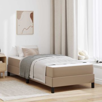 vidaXL Lovos rėmas su čiužiniu Kapučino 90 x 190 cm audinys