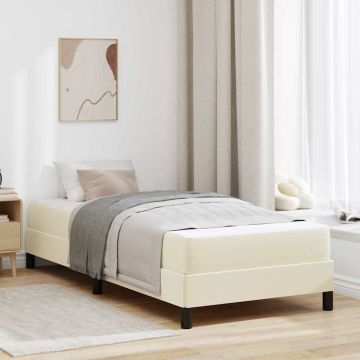 vidaXL Lovos rėmas su čiužiniu Kreminė 100 x 200 cm audinys