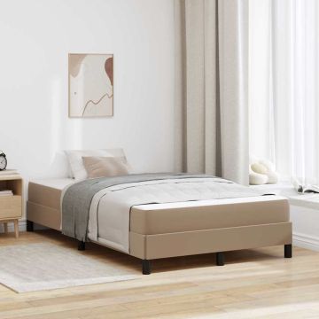 vidaXL Lovos rėmas su čiužiniu Kapučino 120 x 190 cm audinys
