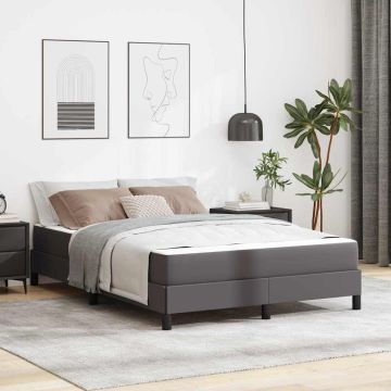 vidaXL Lovos rėmas su čiužiniu Pilka 140 x 200 cm audinys