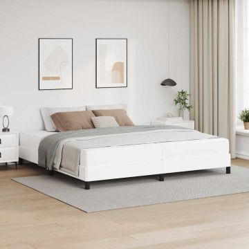 vidaXL Lovos rėmas su čiužiniu Švari balta 200 x 200 cm audinys