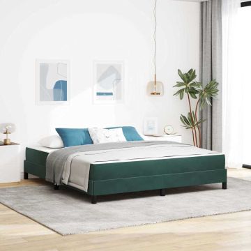 vidaXL Kiemas lova su čiužiniu Tamsiai žalia 180 x 200 cm audinys
