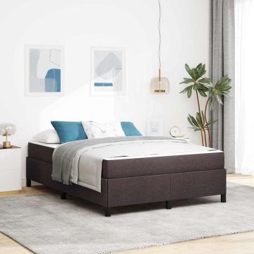 vidaXL Kiemas lova Tamsiai rudas 140 x 200 cm audinys