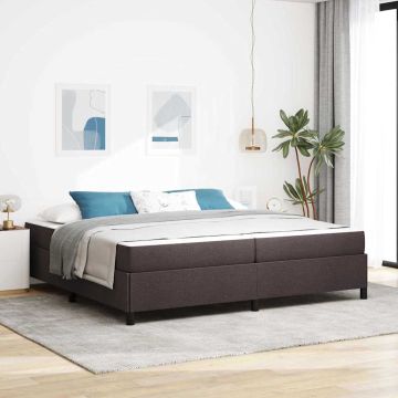 vidaXL Kiemas lova su čiužiniu Tamsiai rudas 200 x 200 cm audinys