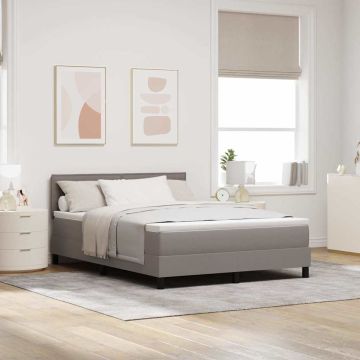 vidaXL Kiemas lova su čiužiniu su LED Taupe 160 x 200 cm audinys