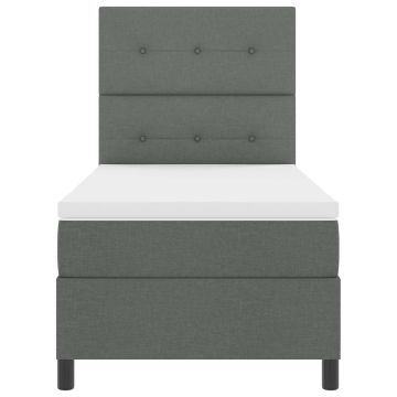 vidaXL Kiemas lova su čiužiniu Tamsiai pilka 90 x 200 cm audinys