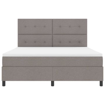vidaXL Kiemas lova su čiužiniu su LED Taupe 180 x 200 cm audinys