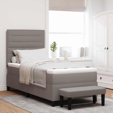 vidaXL Kiemas lova su čiužiniu Taupe 100 x 200 cm audinys