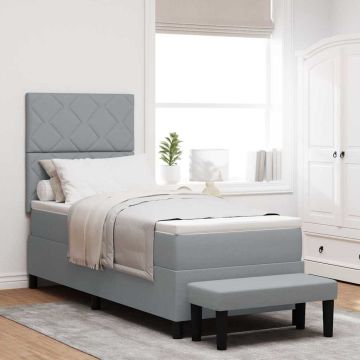 vidaXL Kiemas lova su čiužiniu Šviesiai pilka 80 x 200 cm audinys