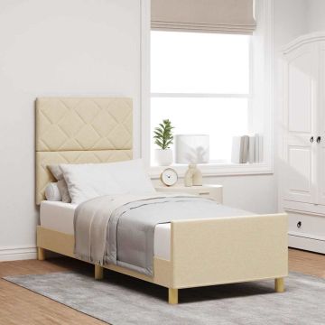 vidaXL Lovos rėmas su galvūgalio Kreminė 80 x 200 cm audinys