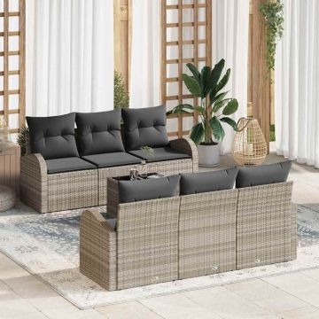 vidaXL Sodo Sofų Rinkinys 7 pcs Šviesiai pilka ir tamsiai pilka