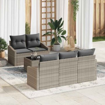 vidaXL Sofos komplektas 6 pcs Šviesiai pilka ir tamsiai pilka