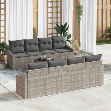 vidaXL Sofos komplektas 7 pcs Šviesiai pilka ir tamsiai pilka