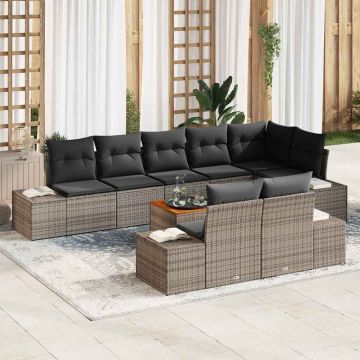 vidaXL Sodo Sofų Rinkinys 9 pcs Pilka