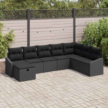 vidaXL Sodo Sofų Rinkinys su pagalve su saugykla 8 pcs poliratanas