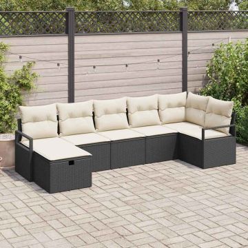 vidaXL Sofos komplektas su pagalve 7 pcs poliratanas