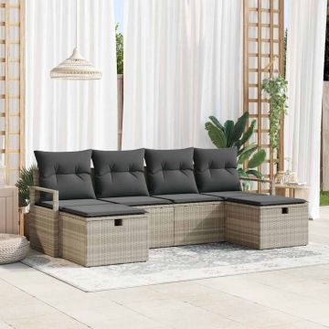 vidaXL Sofos komplektas su pagalve 5 pcs poliratanas