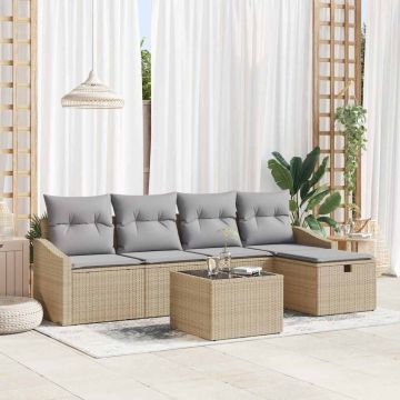 vidaXL Sofos komplektas su pagalve 5 pcs poliratanas