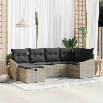 vidaXL Sofos komplektas su pagalve 6 pcs poliratanas