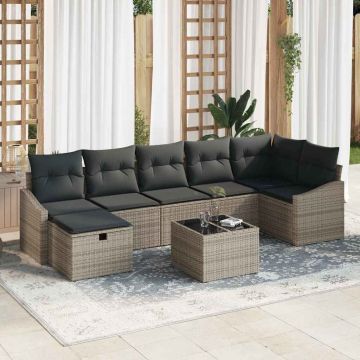 vidaXL Sofos komplektas su pagalve 8 pcs poliratanas
