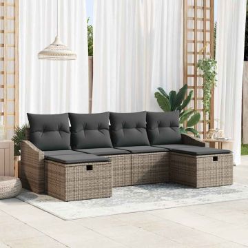 vidaXL Sofos komplektas su pagalve 6 pcs poliratanas