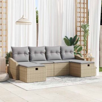 vidaXL Sofos komplektas su pagalve 6 pcs poliratanas