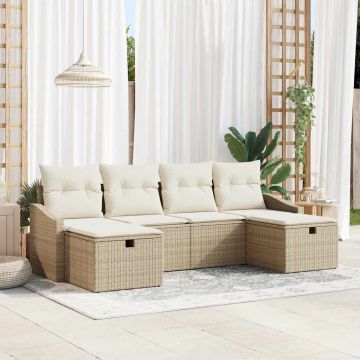 vidaXL Sofos komplektas su pagalve 6 pcs poliratanas