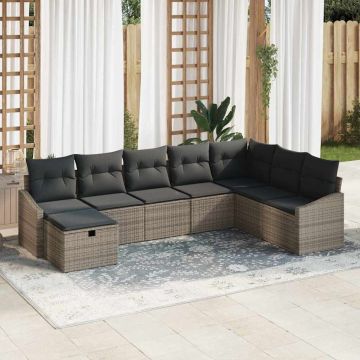 vidaXL Sofos komplektas su pagalve 9 pcs poliratanas